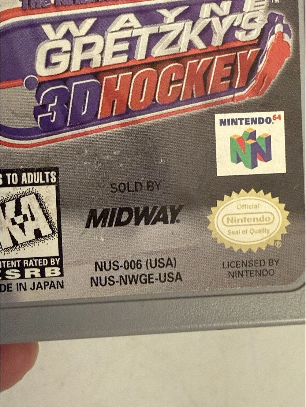 Wayne Gretzky's 3D Hockey Nintendo 64 N64 Video Game , Working
